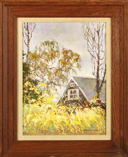 Appraisal: Mary Anna Goetz American New York b Forsythia oil on