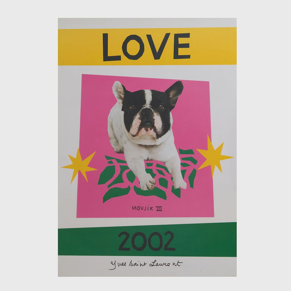 Appraisal: Yves Saint Laurent Love Poster x in sheet unframed Condition