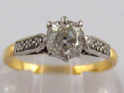 Appraisal: A yellow metal tests carat gold diamond solitaire ring the