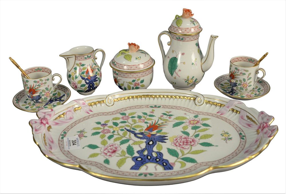 Appraisal: Eight Piece Herend Tea Set including tray tray length inches