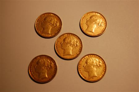 Appraisal: A group of young head Victorian sovereigns comprising and