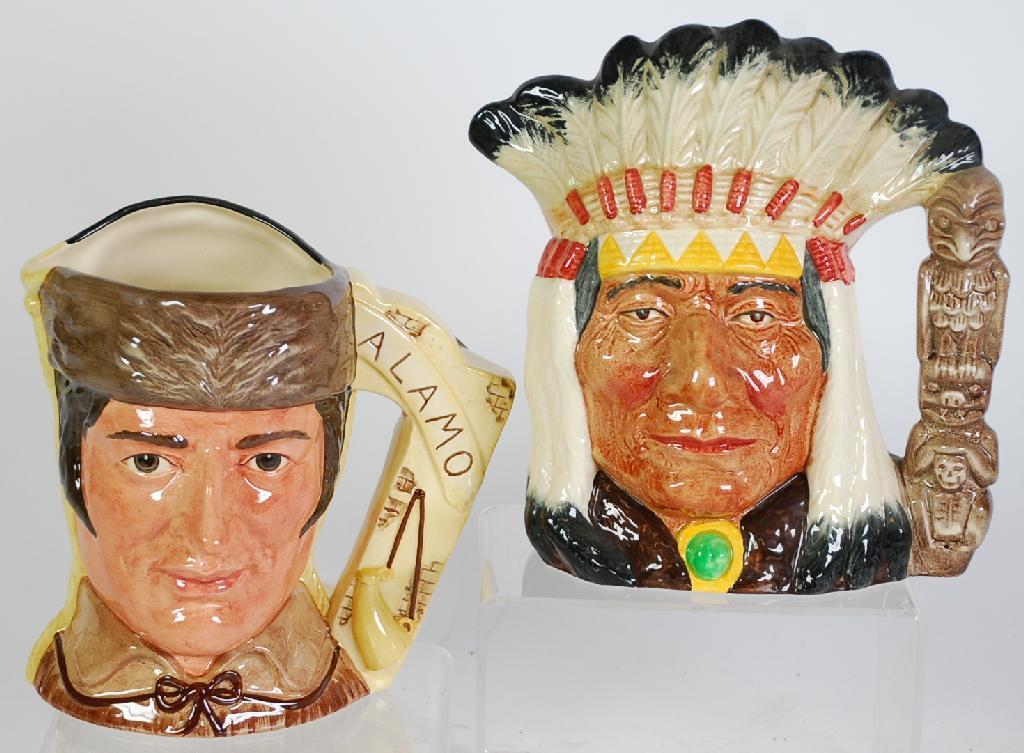 Appraisal: TWO ROYAL DOULTON LARGE SIZED POTTERY CHARACTER JUGS 'The Battle