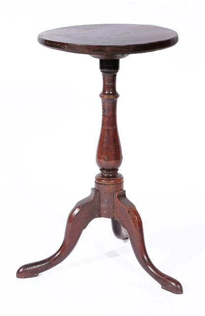 Appraisal: A GEORGE III BURR YEW WINE TABLE with circular top