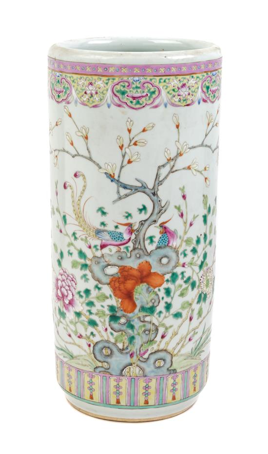 Appraisal: Sale Lot A Chinese Export Porcelain Umbrella Stand of cylindrical