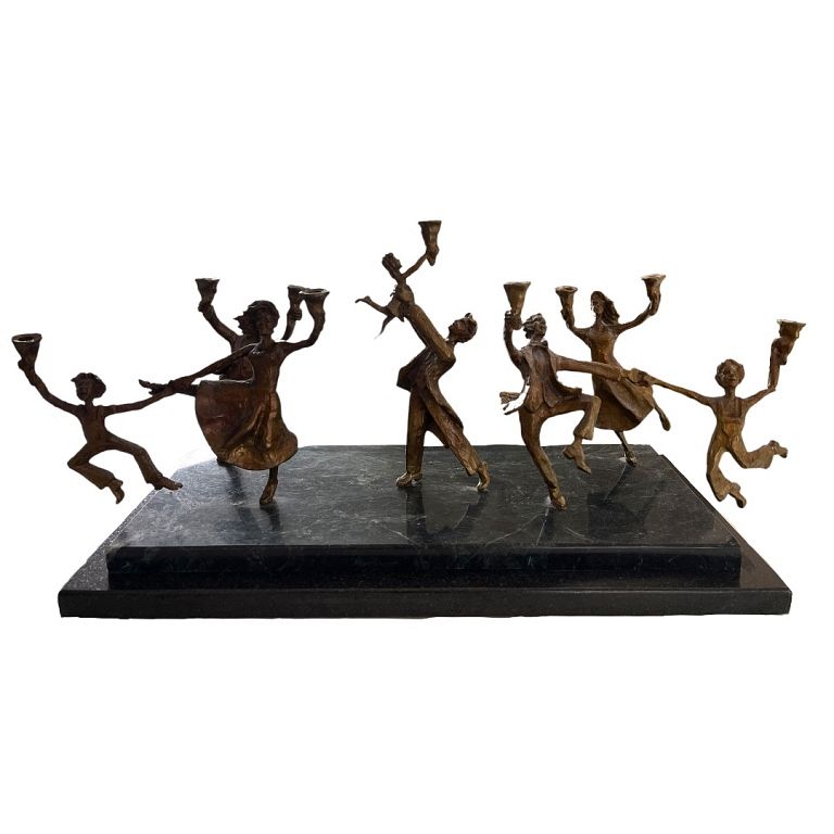 Appraisal: Zachary J Oxman Dancing Family Bronze Zachary J Oxman Dancing