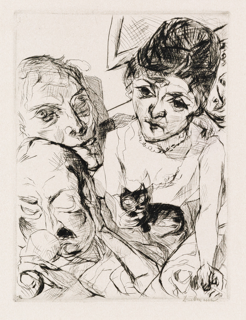 Appraisal: MAX BECKMANN Der Abend Selbstbildnis mit den Battenbergs Drypoint on