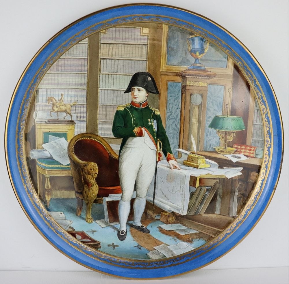 Appraisal: Signed Old Paris Porcelain Napoleonic Charger Signed Old Paris Porcelain