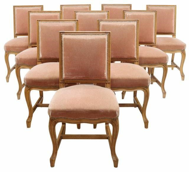 Appraisal: lot of French Louis XV style dining chairs early th