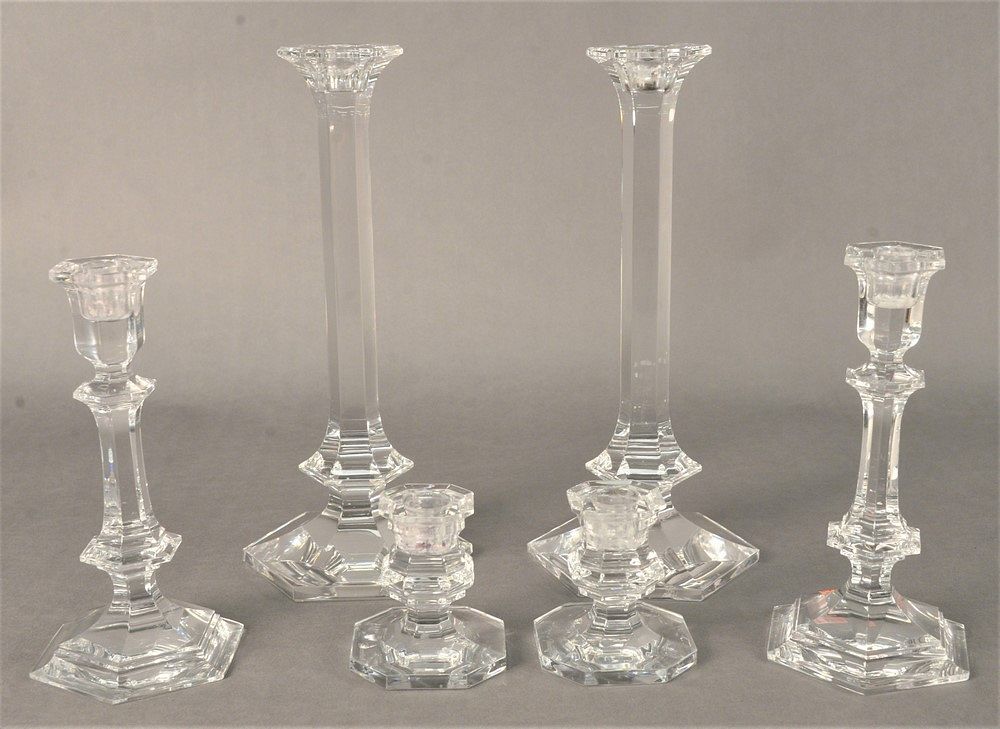 Appraisal: Six Piece Clear Glass Lot to include a pair of