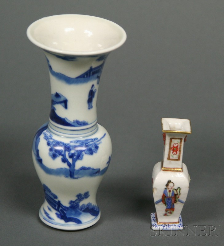 Appraisal: Two Miniature Vases China th century Ku form one with