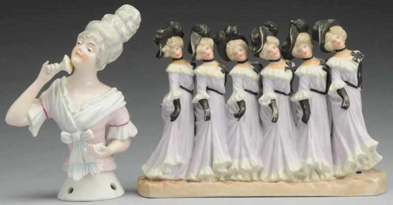 Appraisal: Lot of German Porcelain Figures Beautiful and large china half