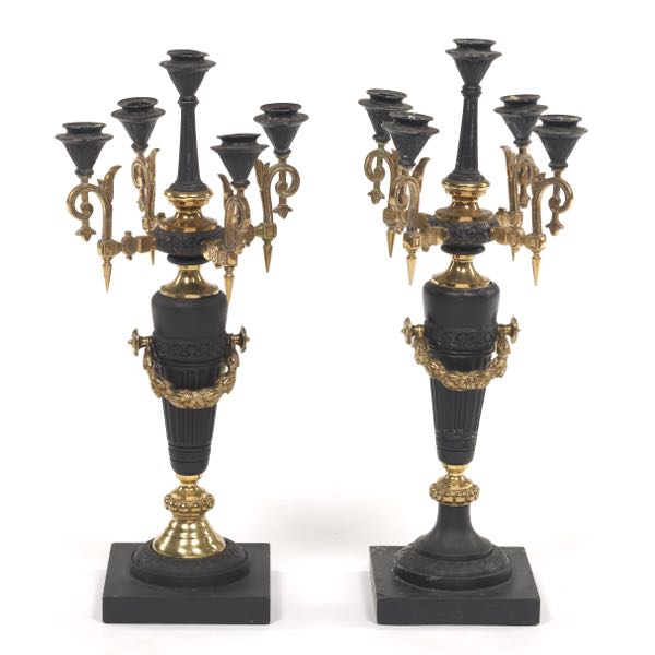 Appraisal: NEAR PAIR OF NEOCLASSICAL BRASS COLD PAINTED WHITE METAL AND