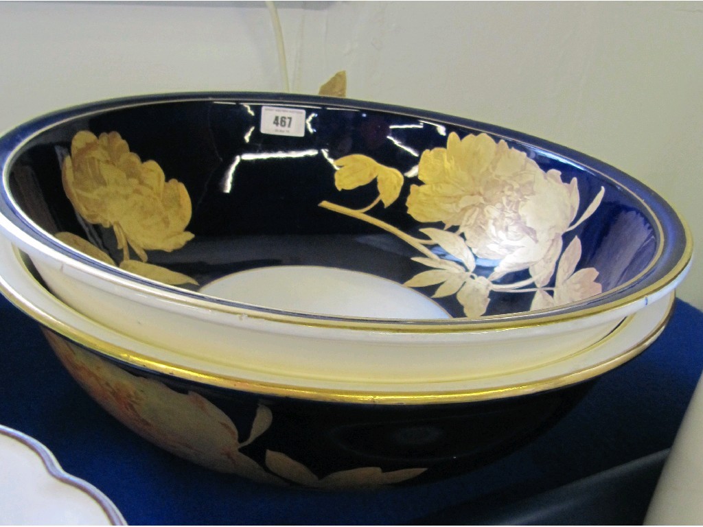 Appraisal: Two Mintons wash basins with gilt decoration