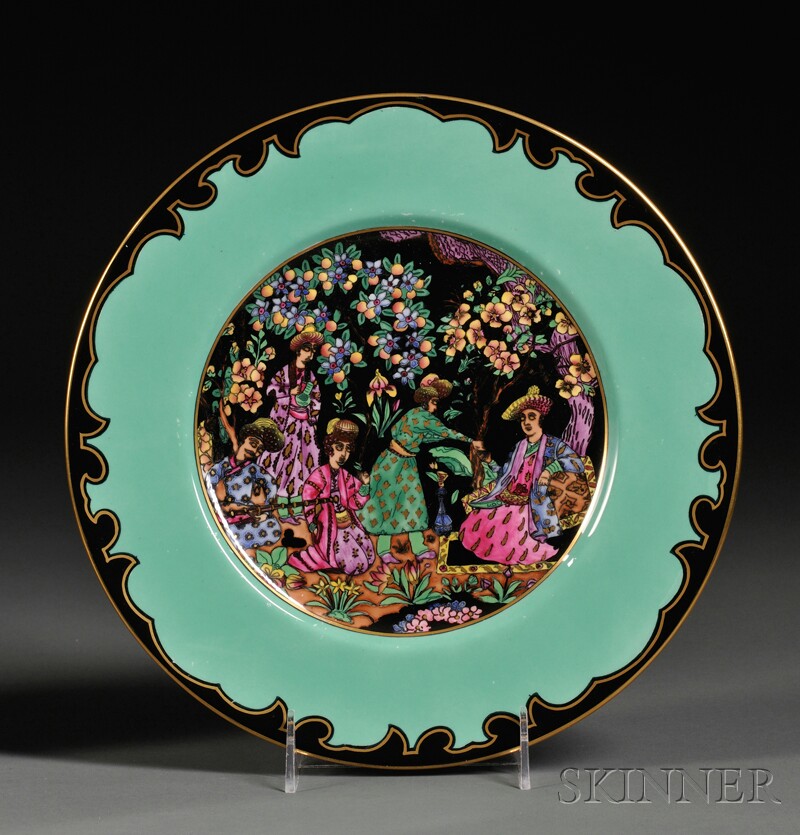 Appraisal: Wedgwood Nizami Lustre Plate England c W with black and