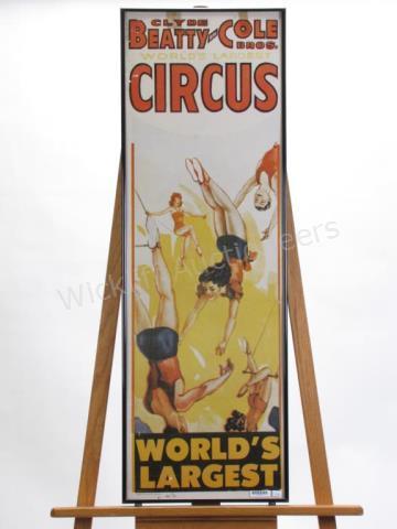 Appraisal: Vintage Clyde Beatty and Cole Bros Circus Poster World's Largest