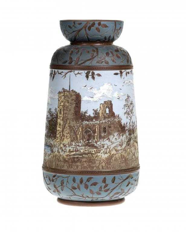 Appraisal: A CALVERT LOVATT LANGLEY ART POTTERY VASE decorated by George