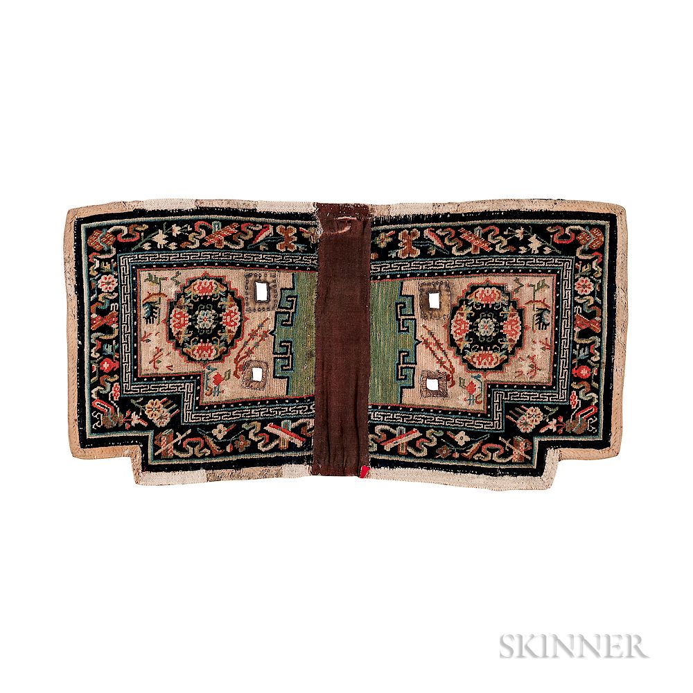 Appraisal: Tibetan Saddle Rug Tibetan Saddle Rug c ft in x