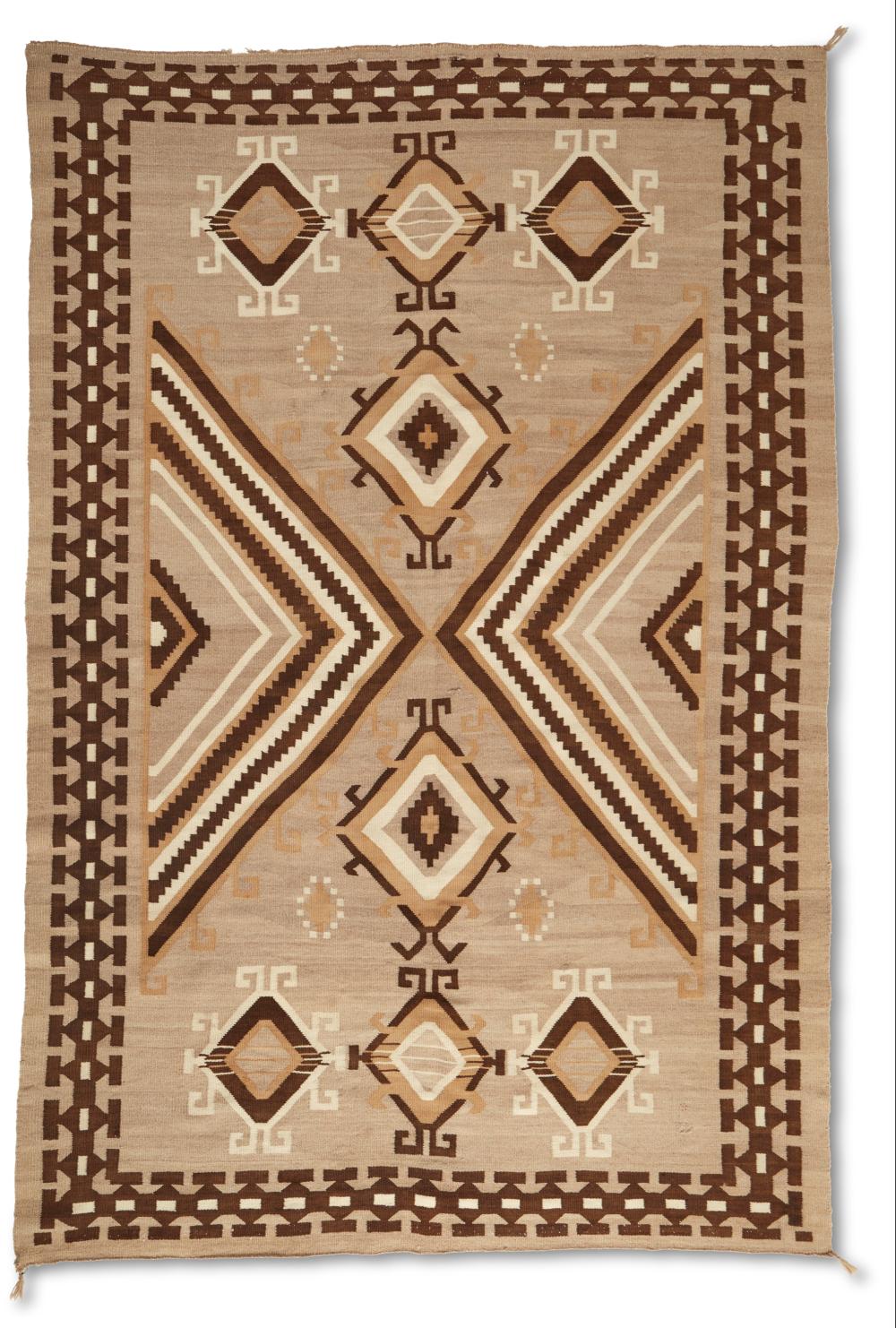 Appraisal: A large Navajo Two Grey Hills rug th century Dine