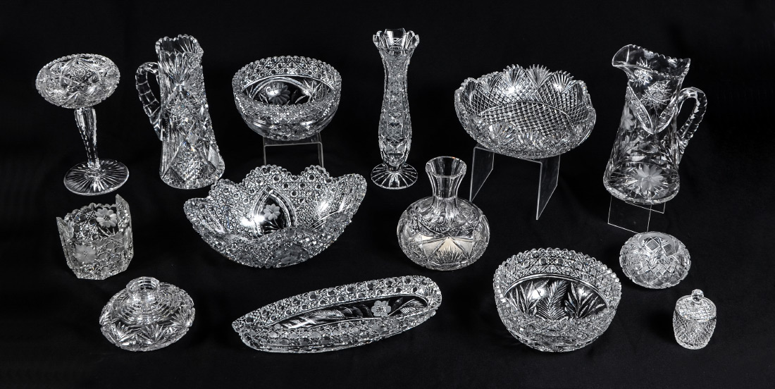 Appraisal: PIECE ESTATE COLLECTION OF CUT GLASS An assembled collection of