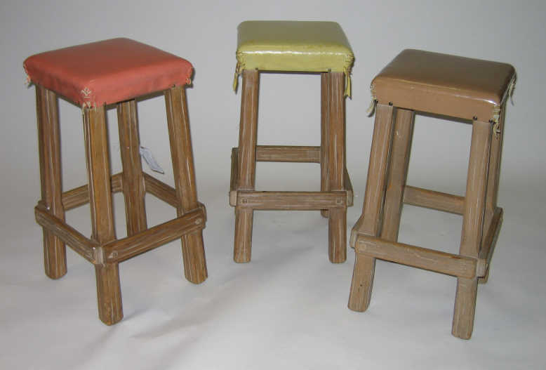 Appraisal: RANCH OAK FORT WORTH TEXAS Six Dessert Tan bar stools