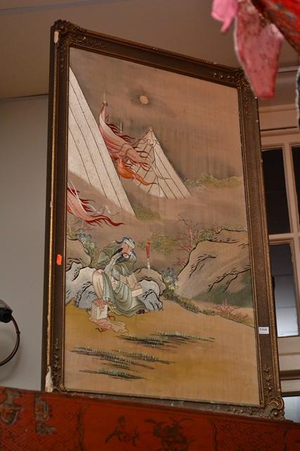 Appraisal: FRAMED CHINESE EMBROIDERED SILK