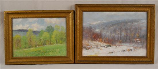 Appraisal: JOSEPH H GREENWOOD American - WINTER and SPRING two oils