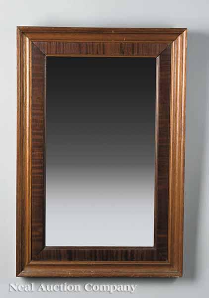 Appraisal: An American Late Classical Mahogany Looking Glass c - rectangular