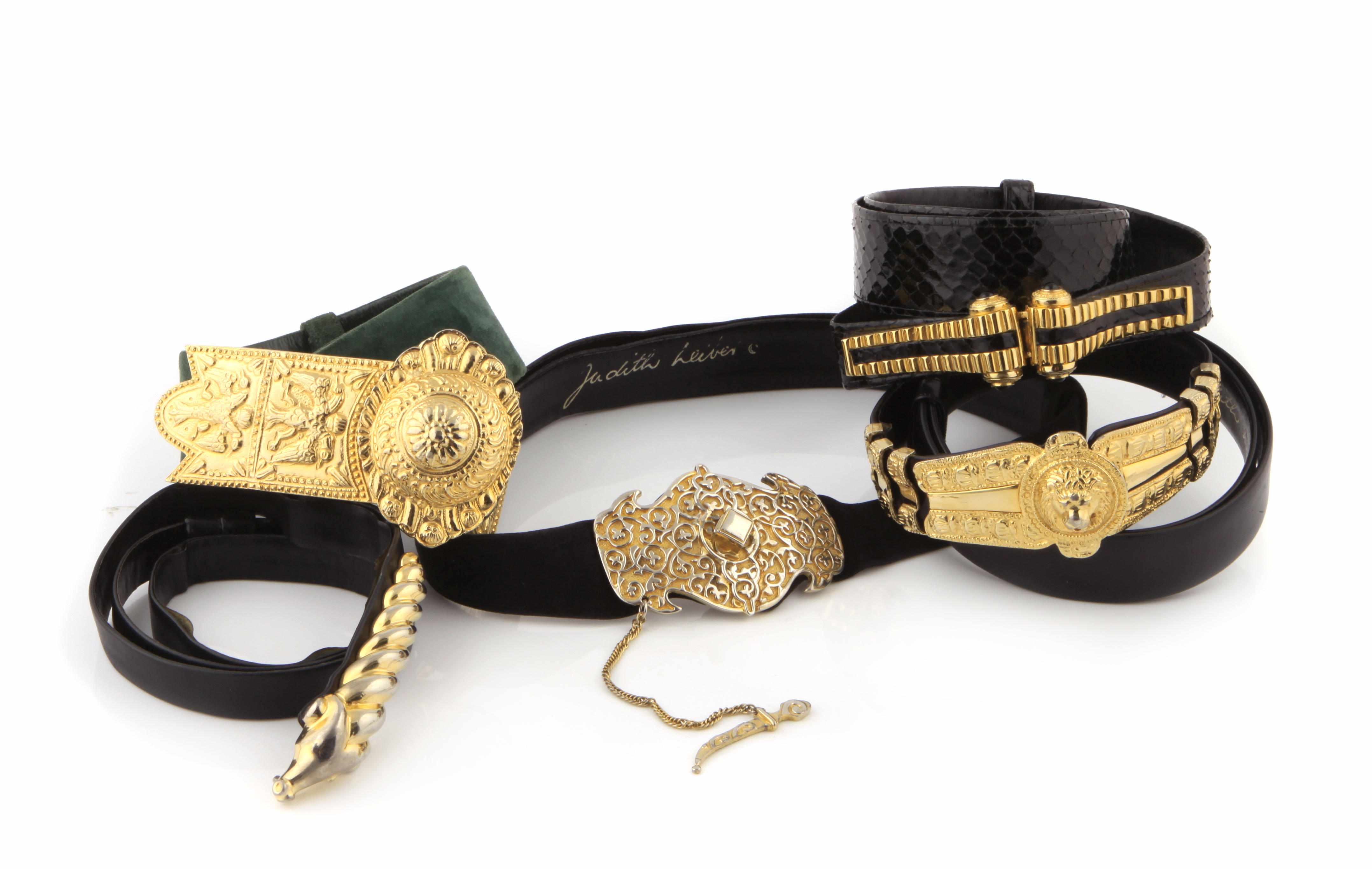 Appraisal: A collection of five belts Judith Leiber each signed Judith