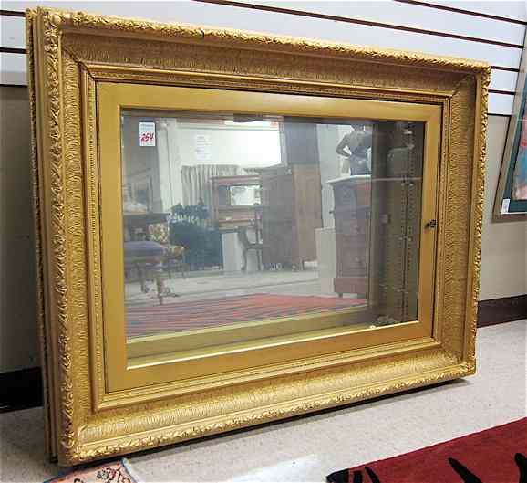 Appraisal: PICTURE FRAME CURIO DISPLAY CASE the antique gesso painting frame