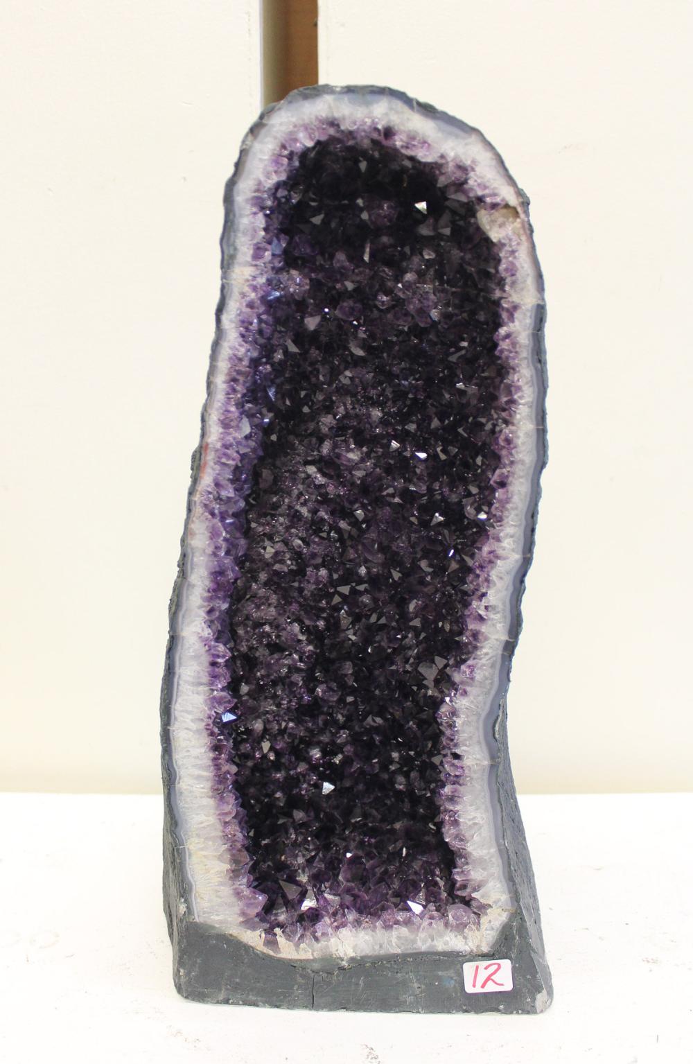 Appraisal: AMETHYST QUARTZ CAVE GEODE H x W x D lbs