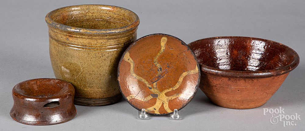 Appraisal: Group of redware th c Group of redware th c