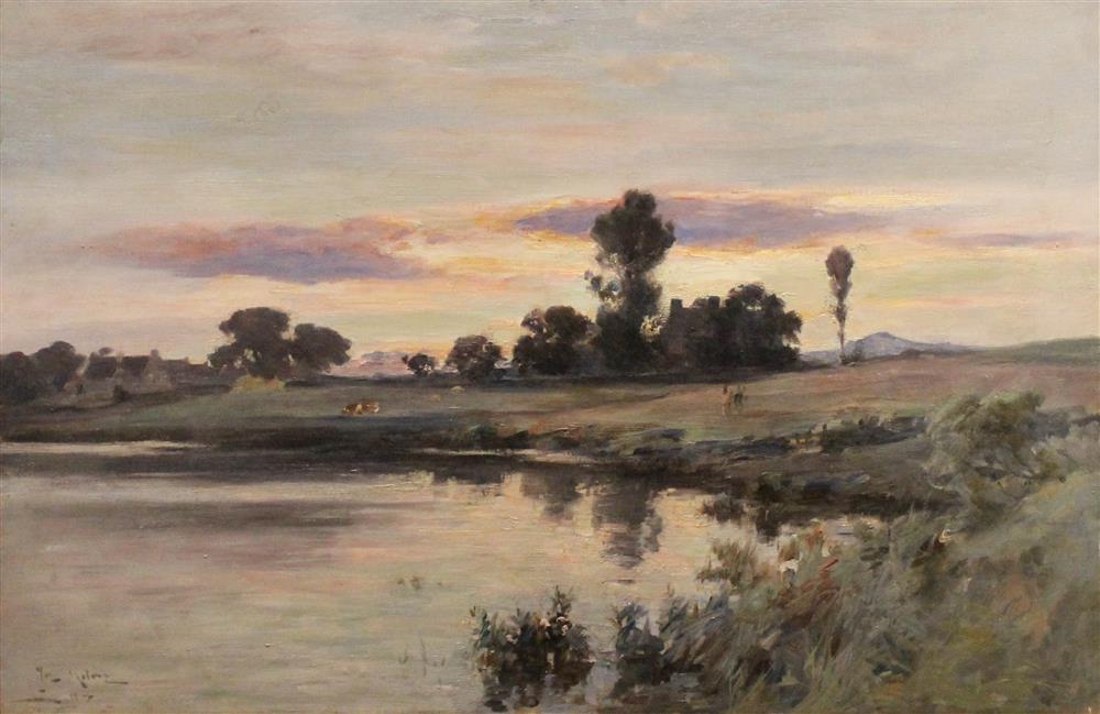 Appraisal: JOSEPH MILNE SCOTTISH LANDSCAPE - EVENING ON THE FORTH Oil