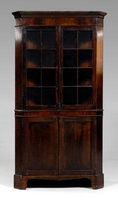 Appraisal: South Carolina corner cupboard Chippendale single-case construction with walnut and