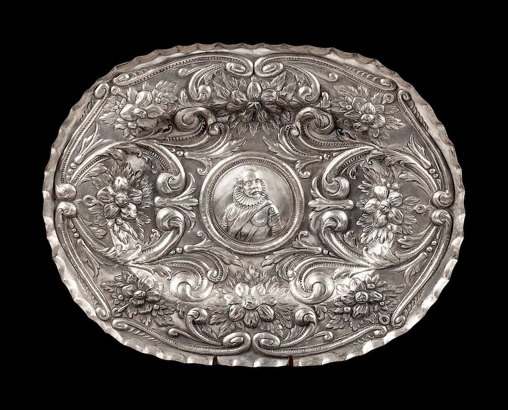 Appraisal: A Continental Silver Tray A Continental Silver Tray Late th