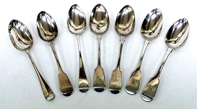 Appraisal: A SET OF FOUR GEORGIAN SILVER TABLE SPOONS two with