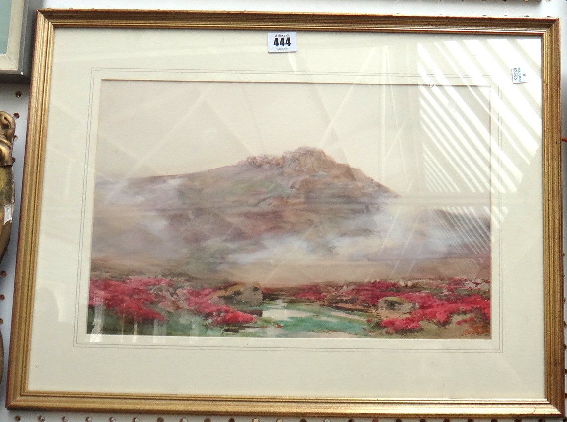 Appraisal: Baragwanath King - Mountain scene in mist watercolour signed cm