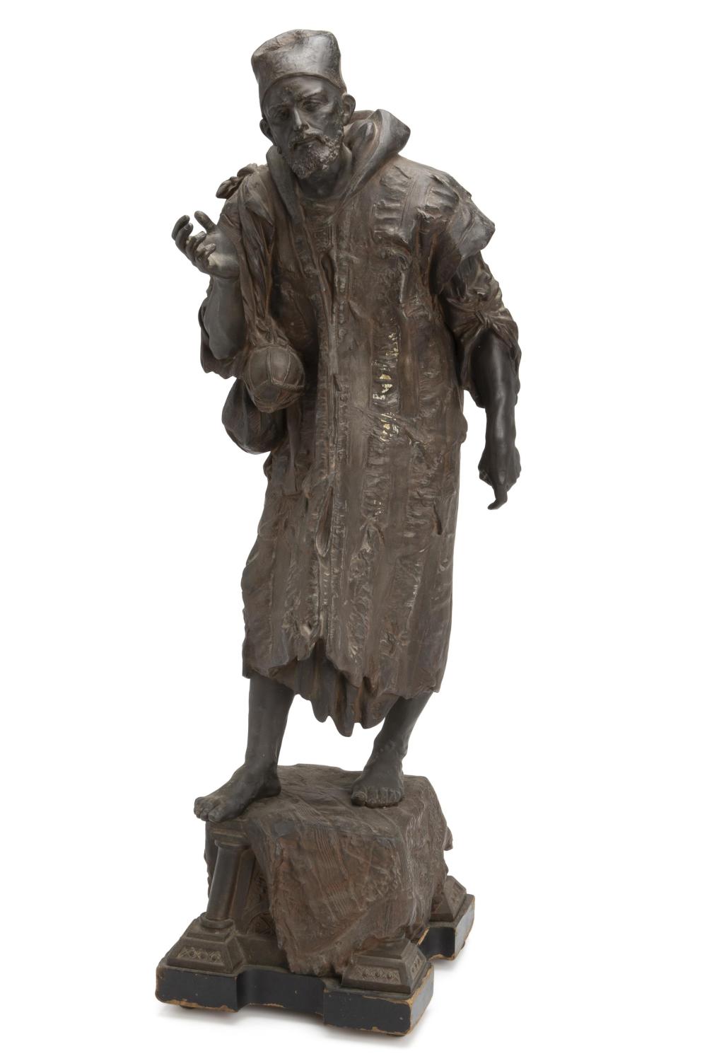 Appraisal: A spelter figure of an Arab storyteller Late th early