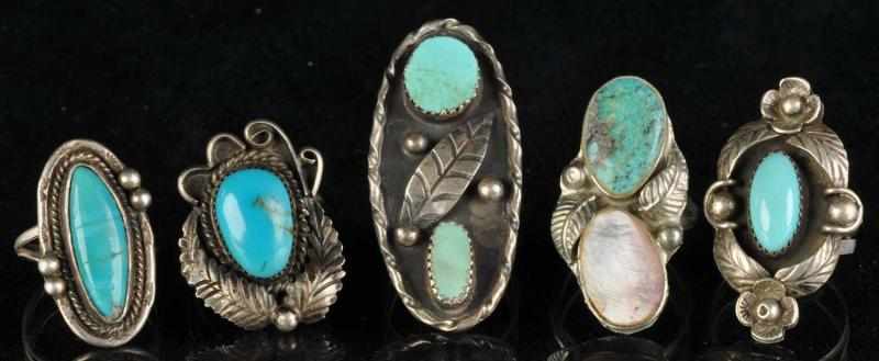 Appraisal: Lot of Native American Indian Navajo Rings Description All with