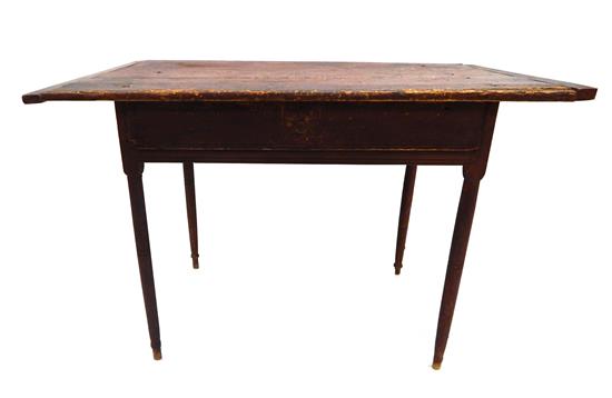 Appraisal: th C New England tavern table rectangular two-board overhanging top