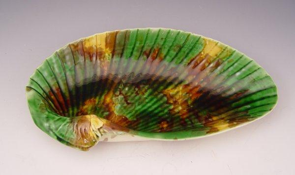 Appraisal: WEDGWOOD MAJOLICA SHELL FORM DISH Impressed Wedgwood '' x ''