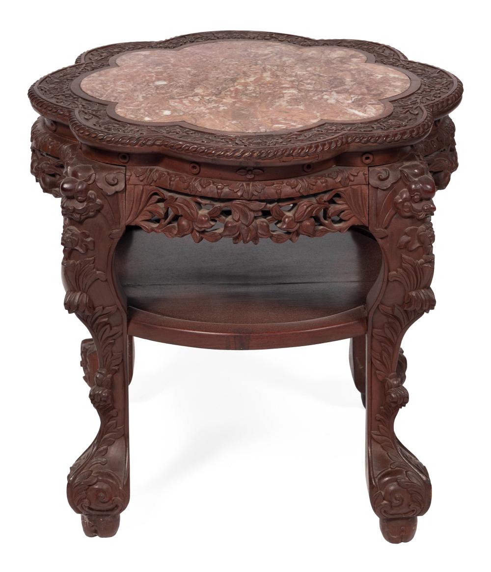 Appraisal: CHINESE CARVED HARDWOOD STAND LATE TH EARLY TH CENTURY HEIGHT