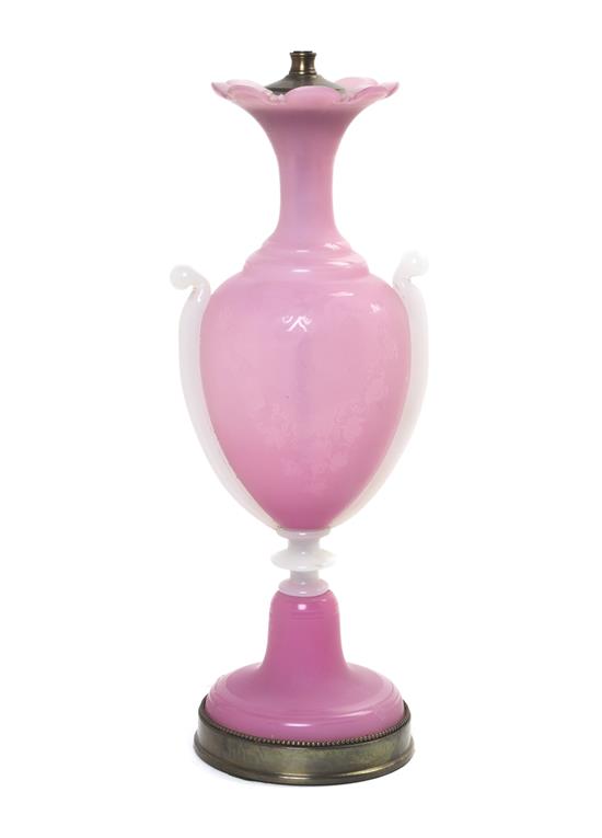 Appraisal: Sale Lot A French Opaline Glass Urn of baluster form