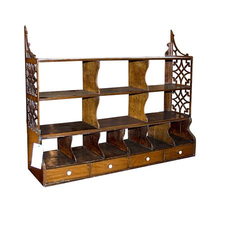 Appraisal: George III Mahogany and Oak Hanging Shelf Estimate -