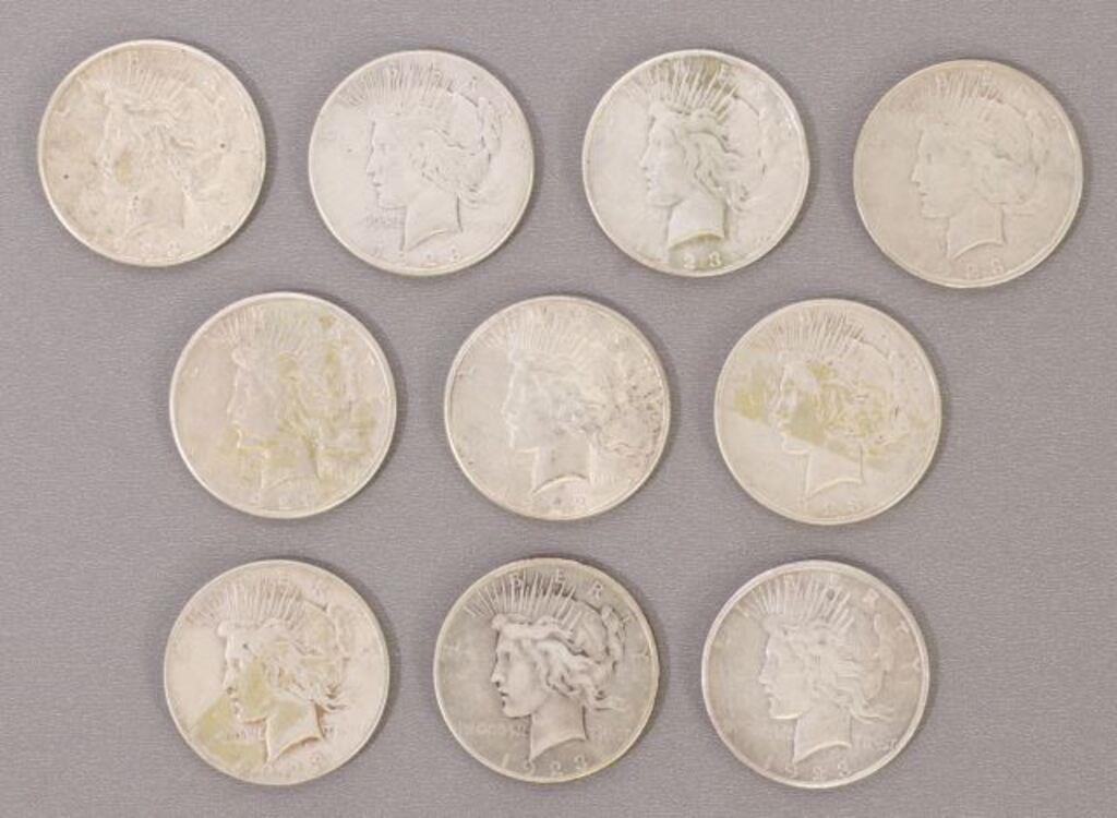 Appraisal: lot of U S Peace Silver Dollars S PLEASE NOTE