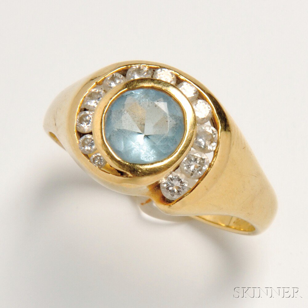 Appraisal: H Stern kt Gold Aquamarine and Diamond Ring set with