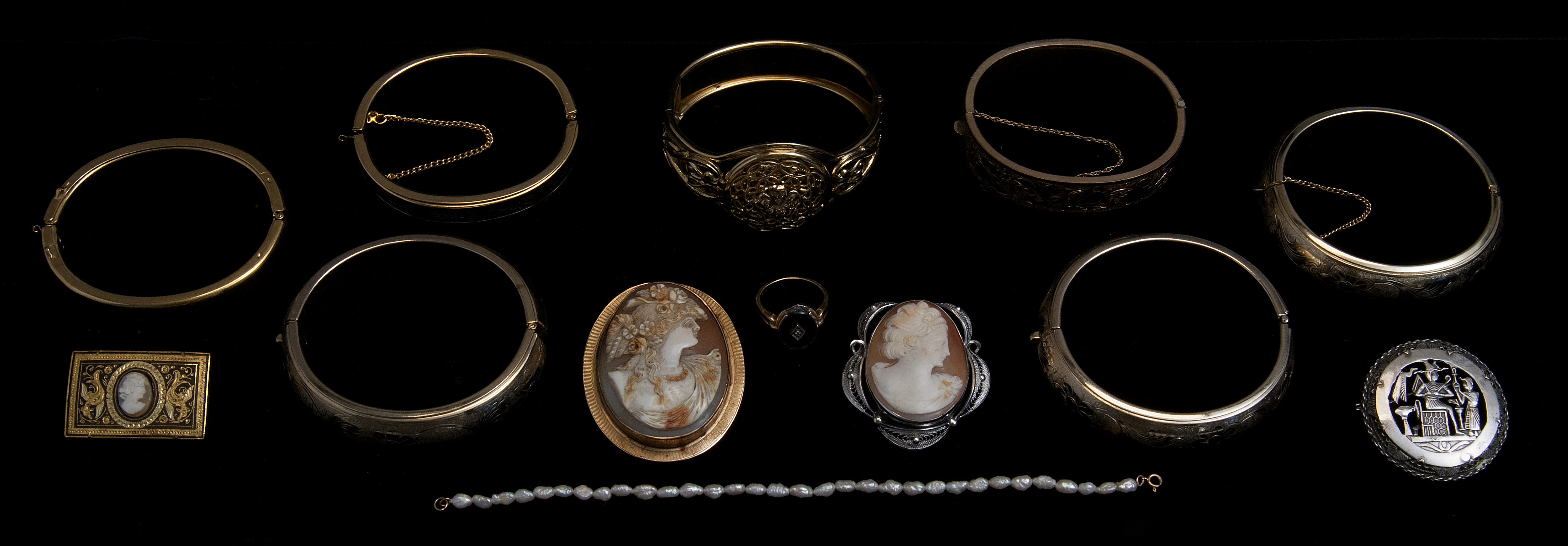 Appraisal: THIRTEEN PIECES OF FINE AND COSTUME JEWELRY th- th Century