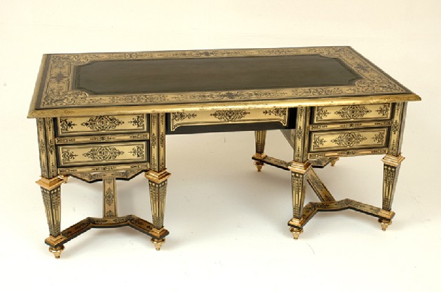 Appraisal: A MAGNIFICENT NAPOLEON III CUT BRASS AND TORTOISESHELL INLAID BOULLE