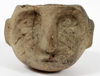 Appraisal: CADDO MISSISSIPPIAN INCISED POTTERY HEAD FORM POT CADDO MISSISSIPPIAN INCISED