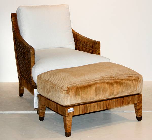 Appraisal: A 'St Germain' lounge chair together with similar ottoman McGuire