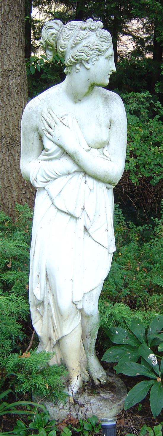 Appraisal: Composition full length statue of Pandora on a round base